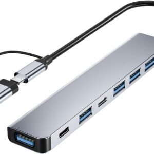 usb c/usb hub, berlat aluminum 7 in 1 usb c & usb hub