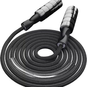 fitmyfavo jump rope cotton adjustable skipping weighted jumprope