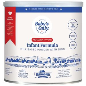 baby's only complete nutrition infant formula, milk based powder with iron, modeled after mother’s milk, iron, choline, vitamin d, baby formula for newborn to 12 months old infant, 21 oz, 1 pack