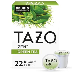 tazo zen green tea k cups, green tea zen for health and wellness, 22 pods