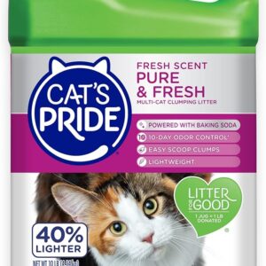 Shop cat's pride premium lightweight clumping litter: pure & fresh up to 10 days of powerful odor control multi cat, scented, 10 pounds