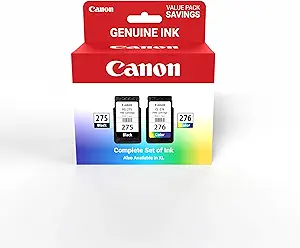 Shop canon pg 275 xl / cl 276 xl genuine ink value pack (2 cartridges), compatible with ts3520/3522/4722/3720/3722, tr4720