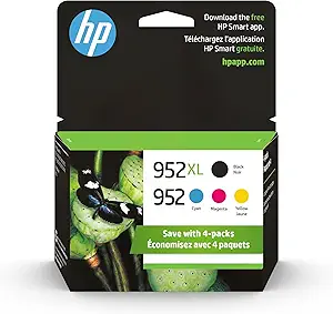 hp original 952 cyan, magenta, yellow / 952xl black ink cartridges (4 pack) | works officejet 8702 officejet pro 7700, 8210, 8700 series | eligible for instant ink | n9k28an
