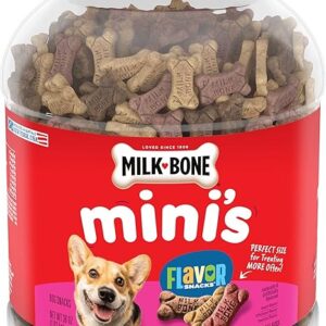milk bone mini's flavor snacks dog treats, 36 ounce
