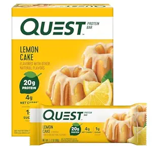 Shop quest nutrition lemon cake protein bars, high protein, low carb, gluten free, keto friendly, 4 count