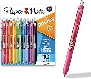 paper mate inkjoy gel pens medium point assorted 10 count