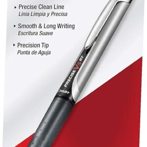 pilot precise v5 rt refillable & retractable rollerball pens, extra fine point pens 0.5 mm, black, pack of 12 ideal for school, journaling & office writing